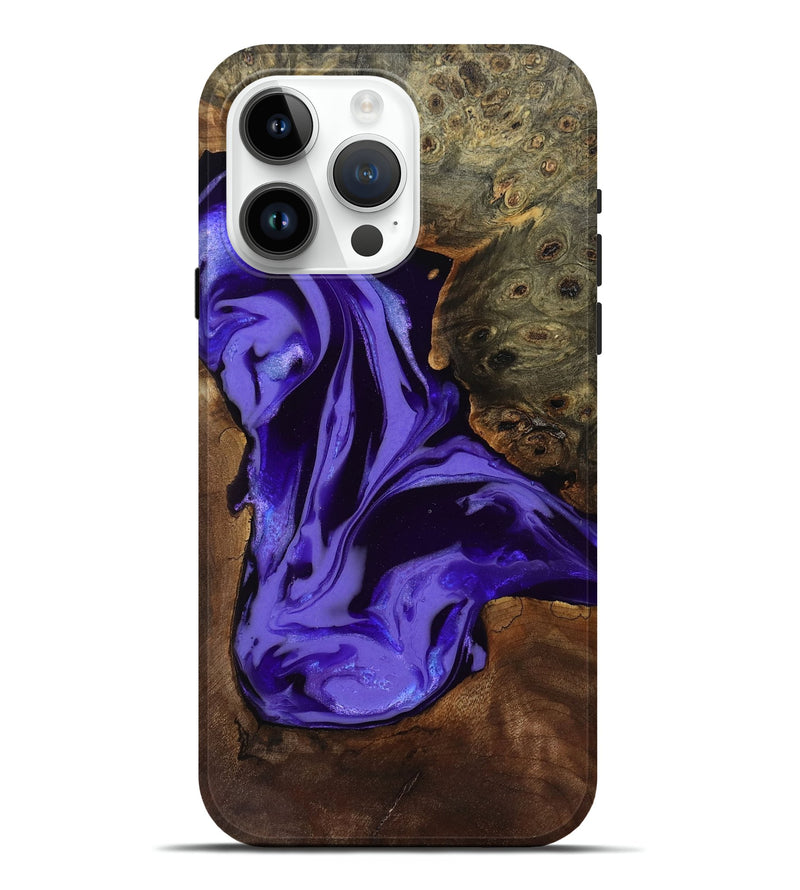 iPhone 15 Pro Max Wood Live Edge Phone Case - Adell (Purple, 808660)