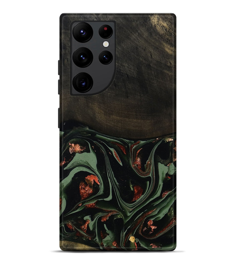 Galaxy S22 Ultra Wood Live Edge Phone Case - Mollie (Green, 808673)