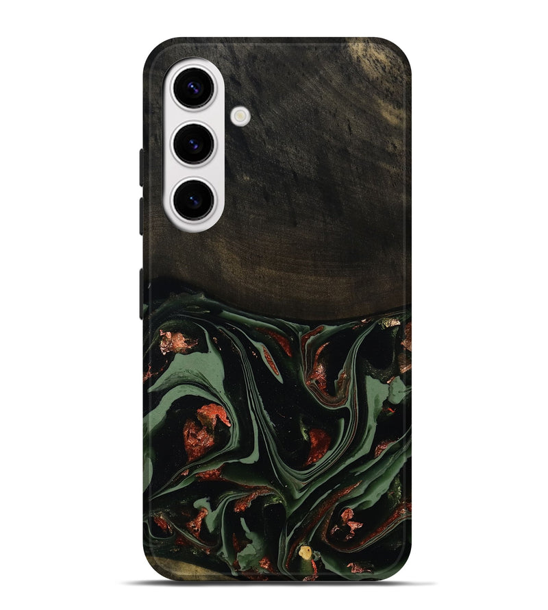 Galaxy S25 Plus Wood Live Edge Phone Case - Mollie (Green, 808673)