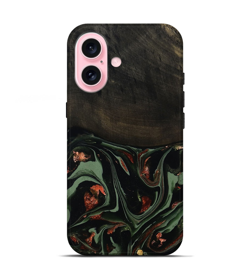 iPhone 17 Wood Live Edge Phone Case - Mollie (Green, 808673)
