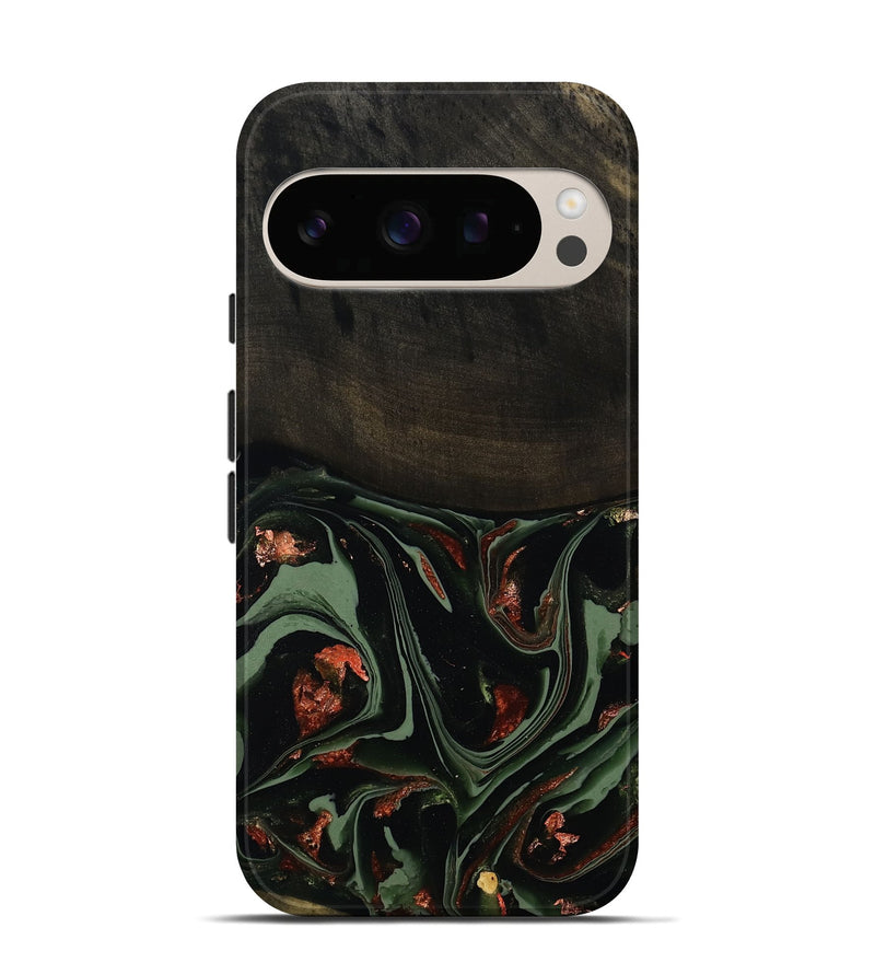 Pixel 10 Pro Wood Live Edge Phone Case - Mollie (Green, 808673)