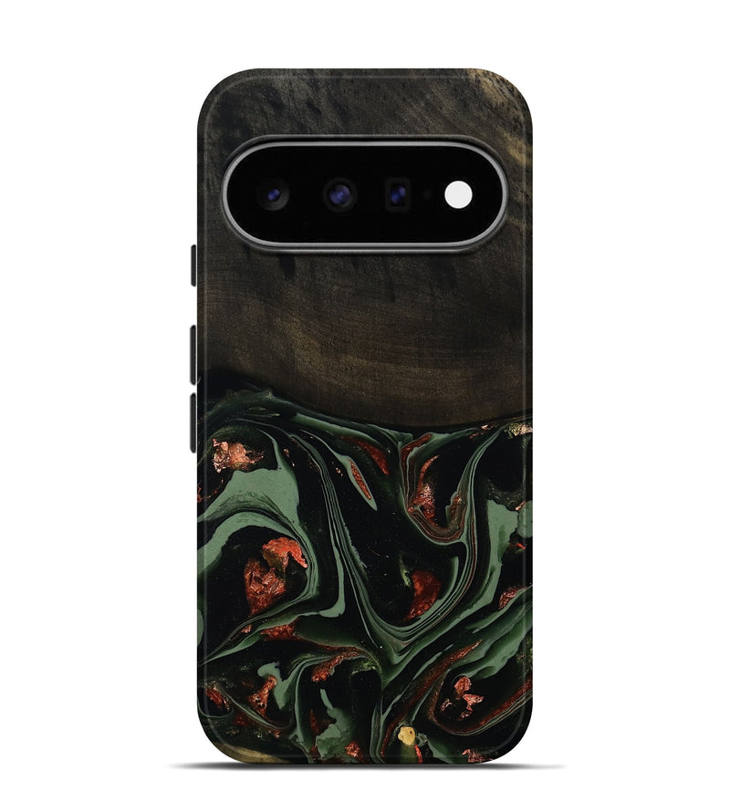 Pixel 11 Pro Wood Live Edge Phone Case - Mollie (Green, 808673)