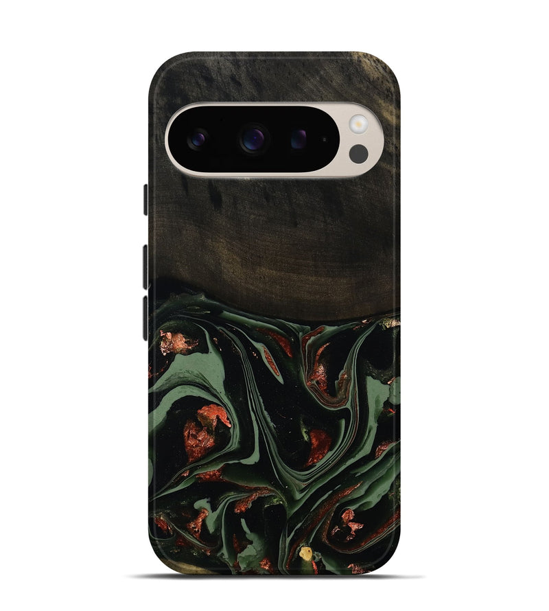Pixel 9 Pro Wood Live Edge Phone Case - Mollie (Green, 808673)