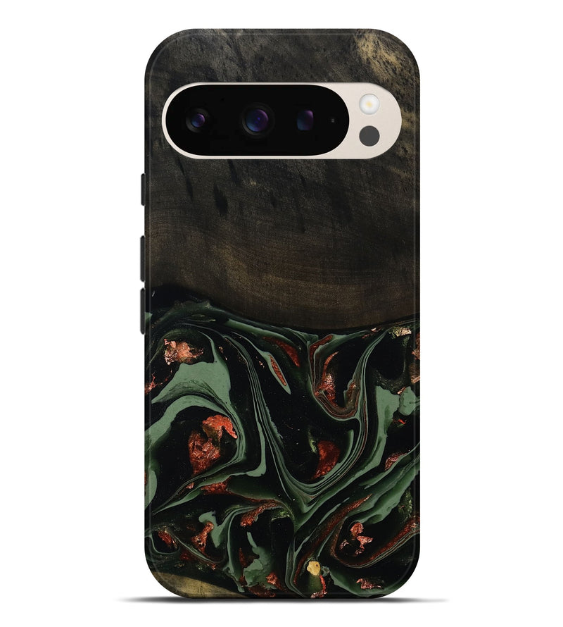 Pixel 9 Pro XL Wood Live Edge Phone Case - Mollie (Green, 808673)