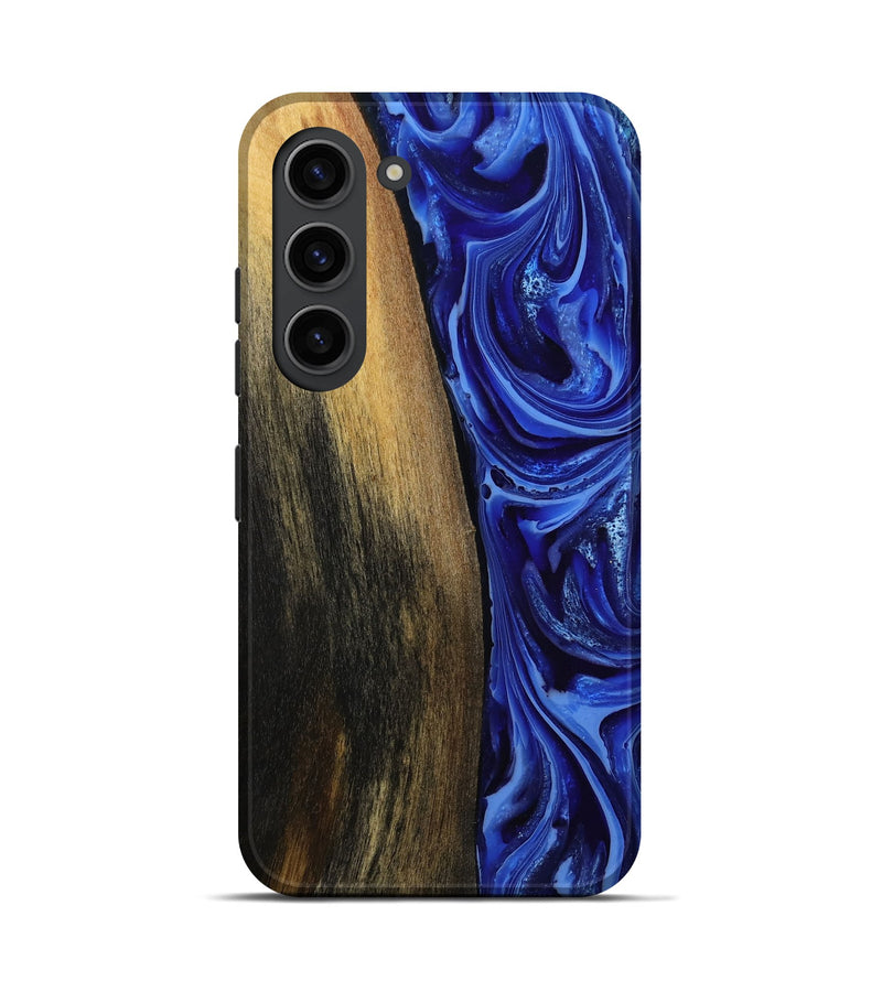 Galaxy S23 Wood Live Edge Phone Case - Zachery (Blue, 808675)