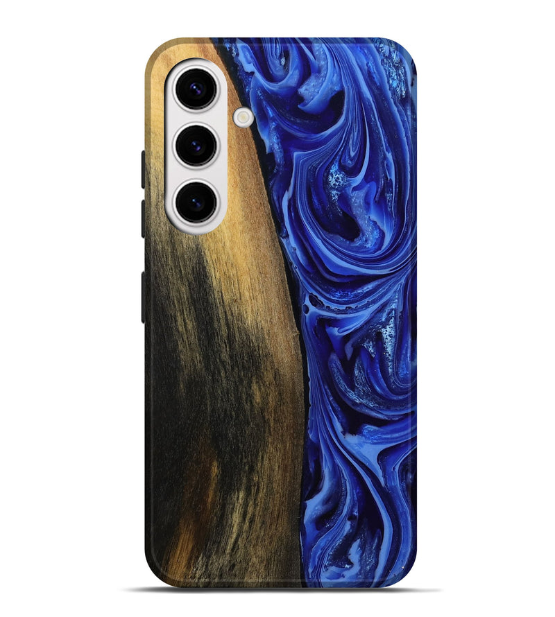 Galaxy S25 Plus Wood Live Edge Phone Case - Zachery (Blue, 808675)