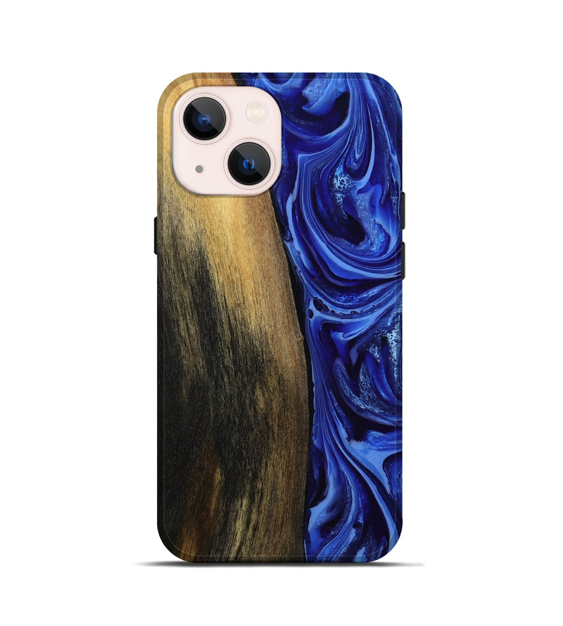 iPhone 13 mini Wood Live Edge Phone Case - Zachery (Blue, 808675)