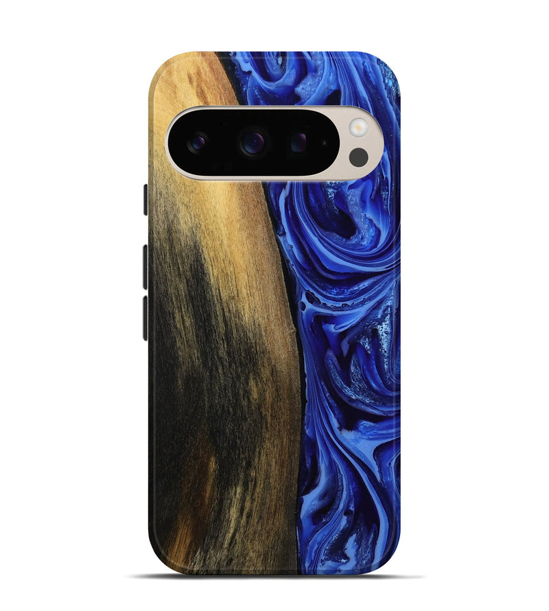 Pixel 10 Pro Wood Live Edge Phone Case - Zachery (Blue, 808675)
