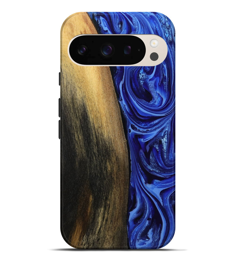Pixel 10 Pro XL Wood Live Edge Phone Case - Zachery (Blue, 808675)