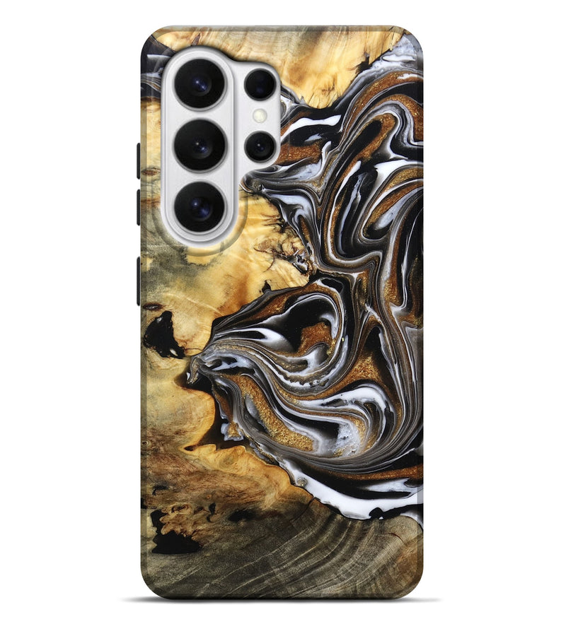 Galaxy S26 Ultra Wood Live Edge Phone Case - Brice (Black & White, 808676)