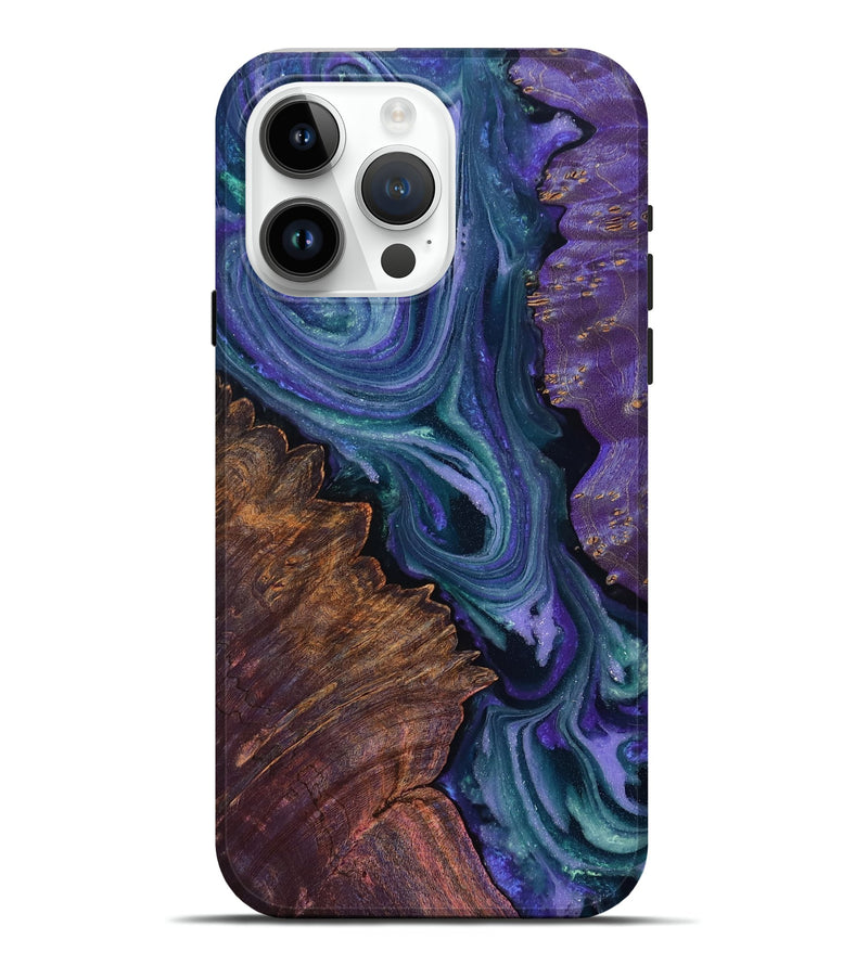 iPhone 15 Pro Max Wood Live Edge Phone Case - Kennedy (Purple, 808685)
