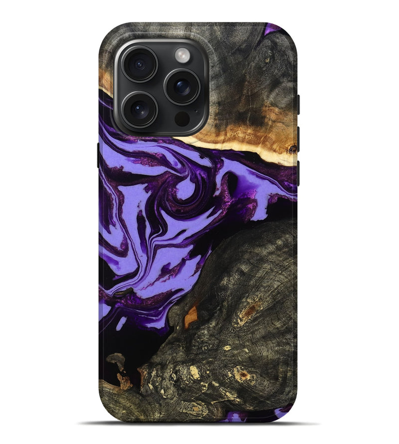 iPhone 16 Pro Max Wood Live Edge Phone Case - Lexus (Purple, 808689)