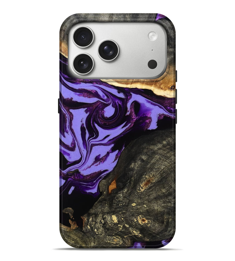 iPhone 17 Pro Max Wood Live Edge Phone Case - Lexus (Purple, 808689)