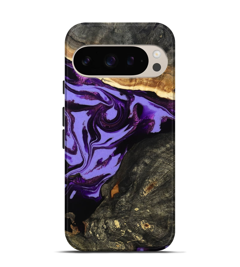 Pixel 9 Pro Wood Live Edge Phone Case - Lexus (Purple, 808689)