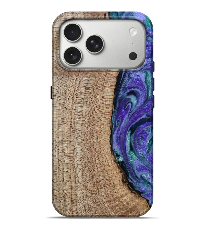 iPhone 17 Pro Max Wood Live Edge Phone Case - Tess (Purple, 808690)