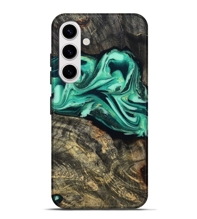 Galaxy S25 Plus Wood Live Edge Phone Case - Emeline (Green, 808693)