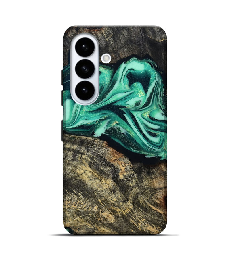 Galaxy S26 Wood Live Edge Phone Case - Emeline (Green, 808693)