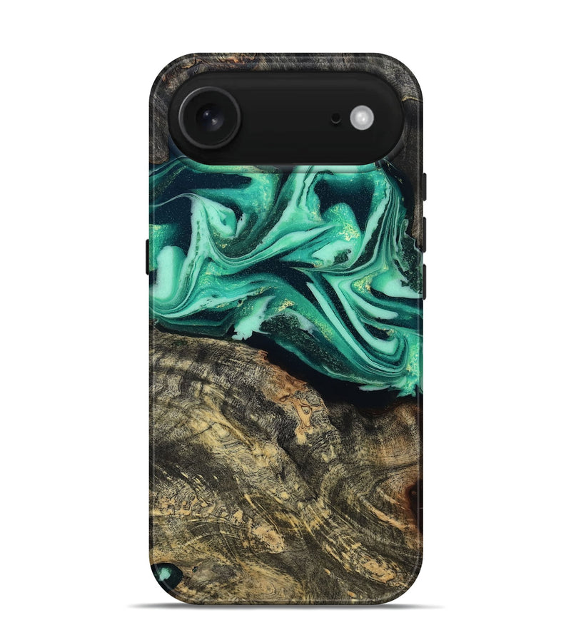 iPhone 17 Air Wood Live Edge Phone Case - Emeline (Green, 808693)