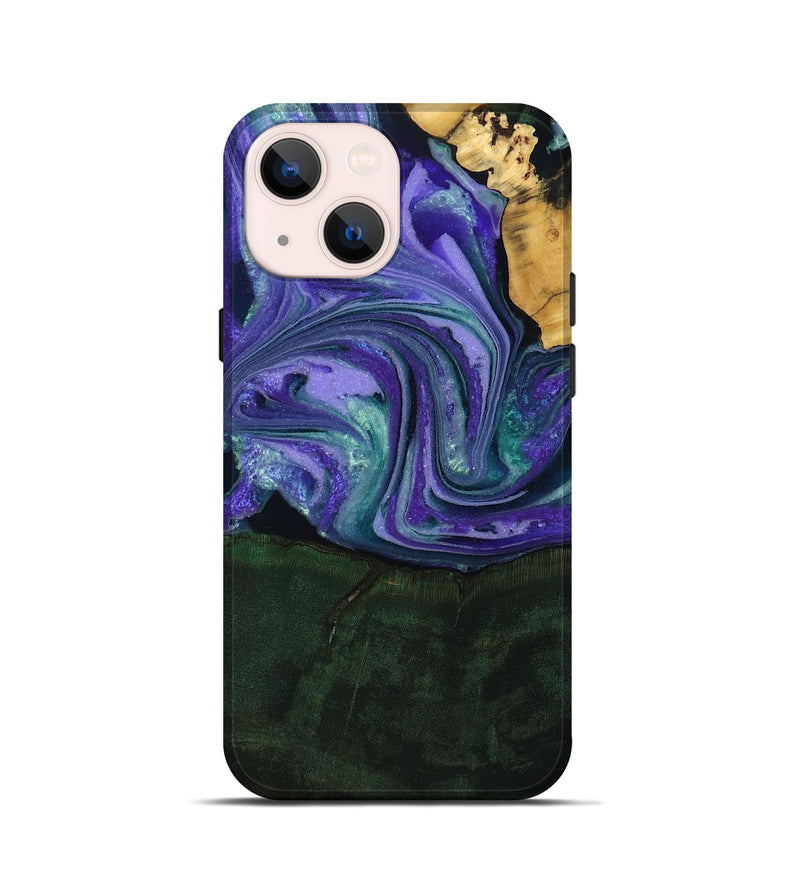 iPhone 13 mini Wood Live Edge Phone Case - Raelynn (Purple, 808694)