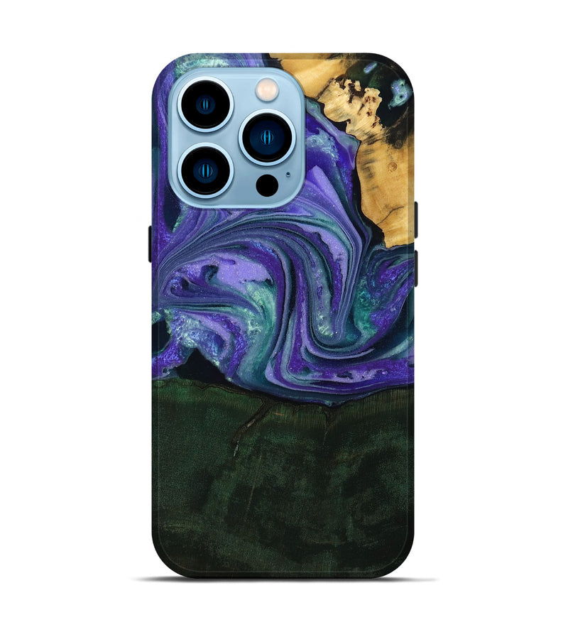 iPhone 14 Pro Wood Live Edge Phone Case - Raelynn (Purple, 808694)