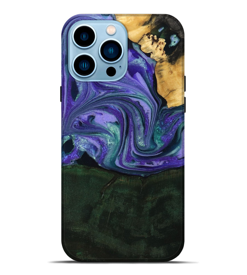 iPhone 14 Pro Max Wood Live Edge Phone Case - Raelynn (Purple, 808694)