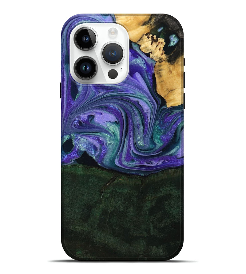 iPhone 15 Pro Max Wood Live Edge Phone Case - Raelynn (Purple, 808694)