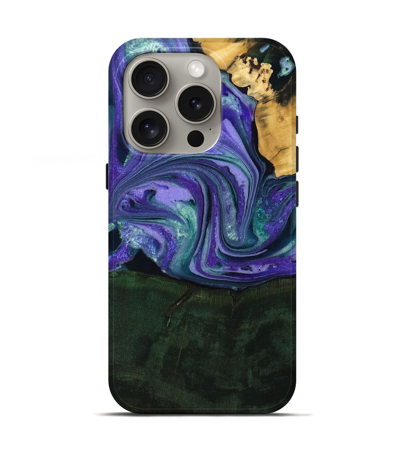 iPhone 16 Pro Wood Live Edge Phone Case - Raelynn (Purple, 808694)