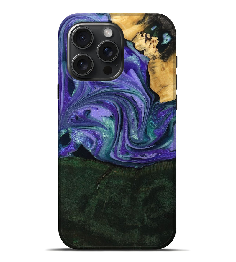 iPhone 16 Pro Max Wood Live Edge Phone Case - Raelynn (Purple, 808694)
