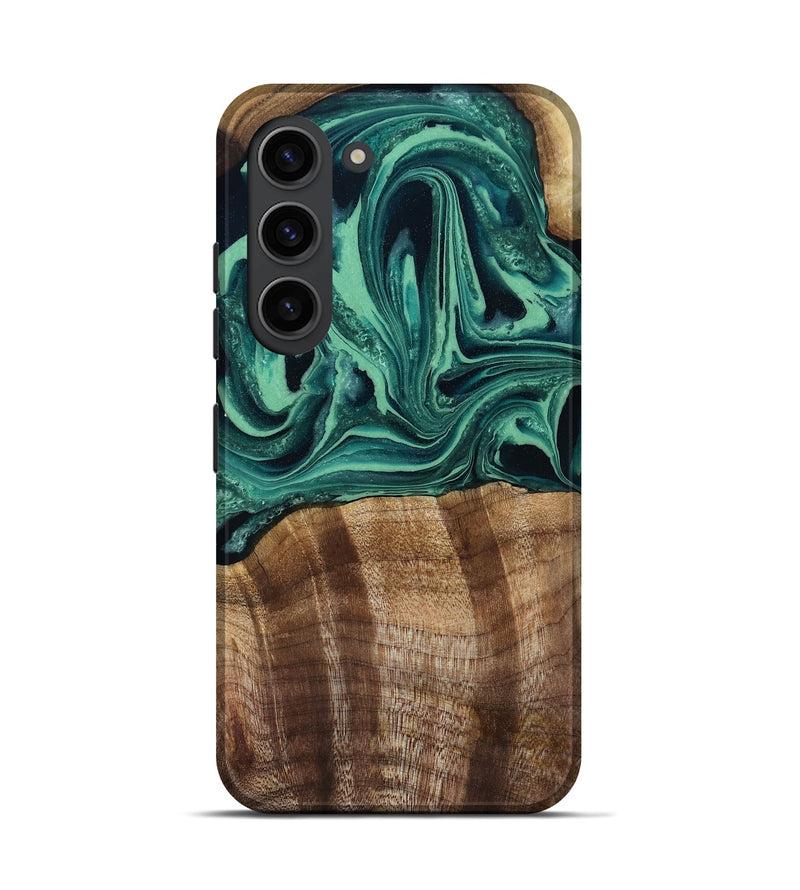 Galaxy S23 Wood Live Edge Phone Case - Desiree (Green, 808700)
