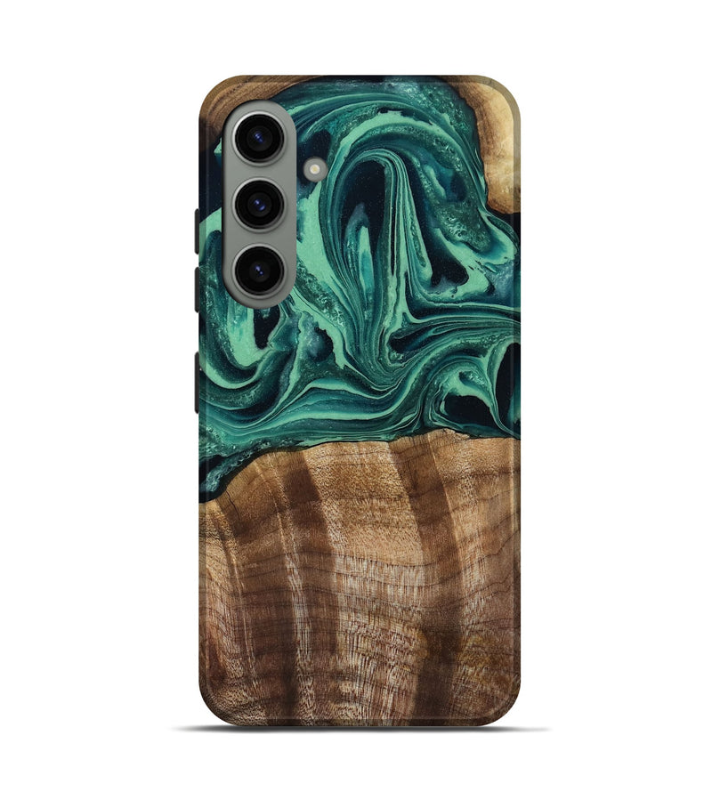 Galaxy S24 Wood Live Edge Phone Case - Desiree (Green, 808700)