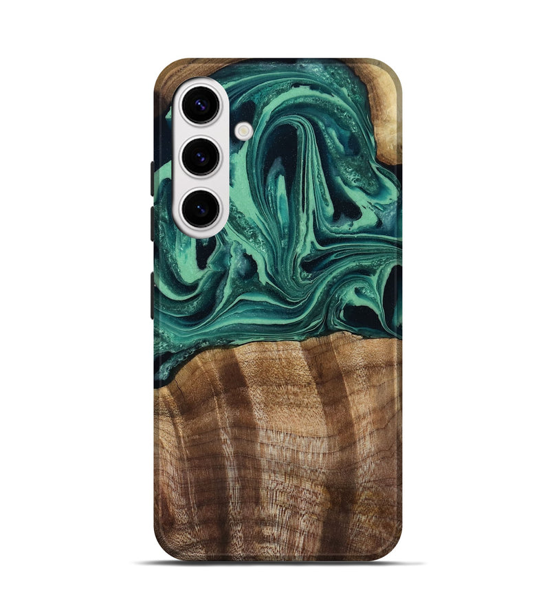 Galaxy S25 Wood Live Edge Phone Case - Desiree (Green, 808700)
