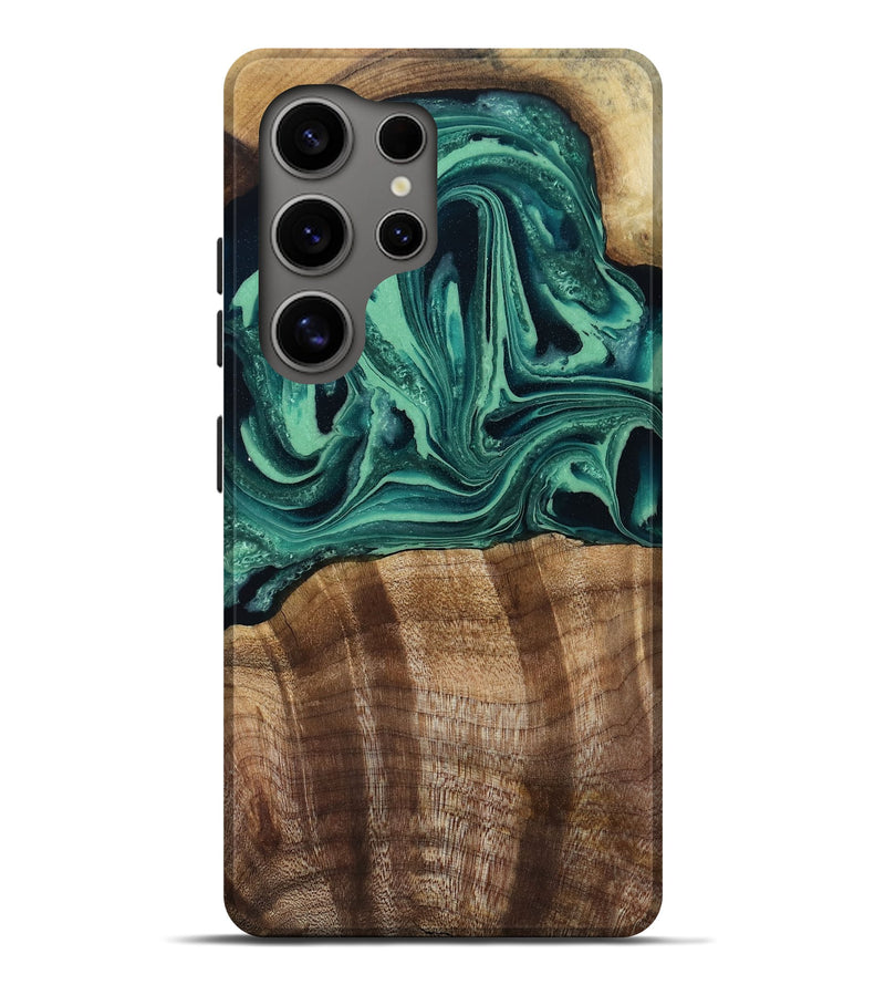 Galaxy S25 Ultra Wood Live Edge Phone Case - Desiree (Green, 808700)