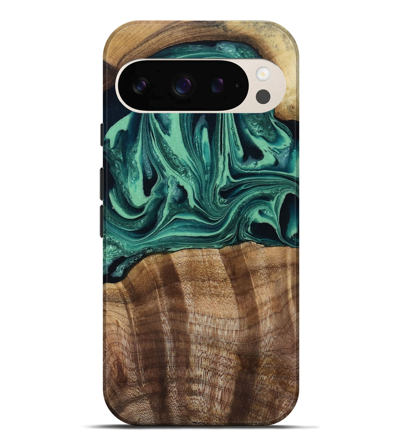 Pixel 10 Pro XL Wood Live Edge Phone Case - Desiree (Green, 808700)