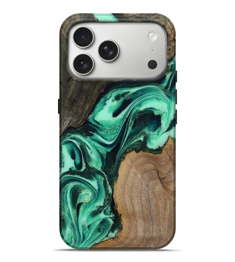 iPhone 17 Pro Max Wood Live Edge Phone Case - Berkley (Green, 808701)