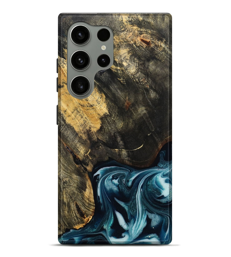 Galaxy S24 Ultra Wood Live Edge Phone Case - Raven (Blue, 808706)