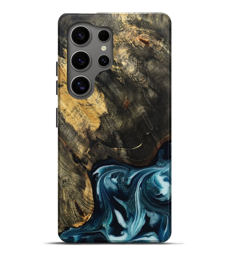 Galaxy S25 Ultra Wood Live Edge Phone Case - Raven (Blue, 808706)