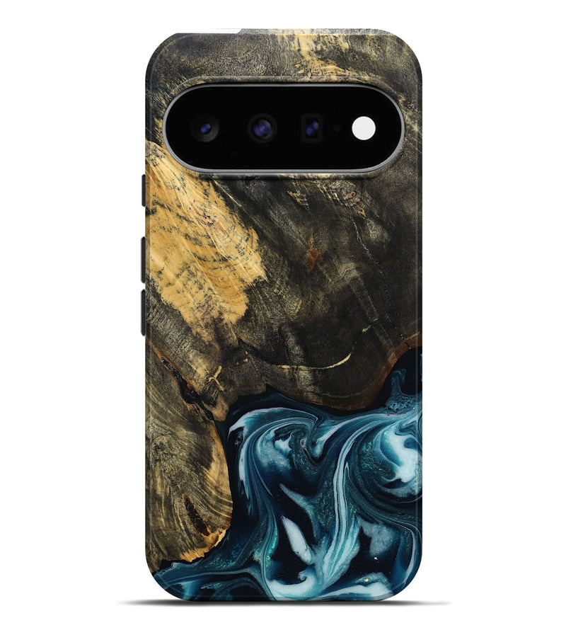 Pixel 11 Pro XL Wood Live Edge Phone Case - Raven (Blue, 808706)