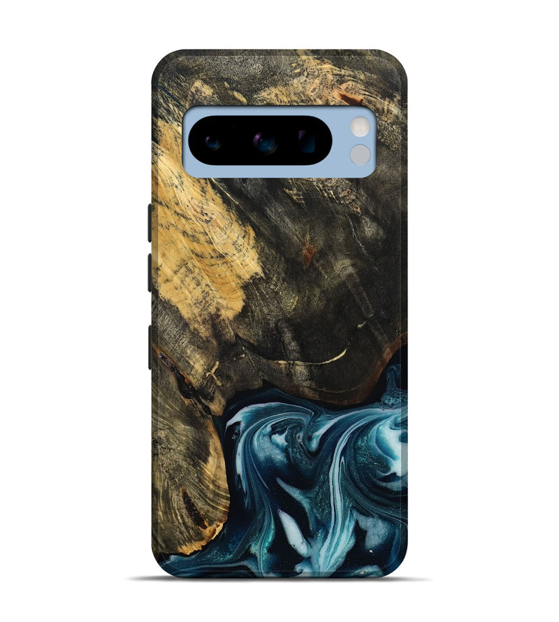 Pixel 8 Pro Wood Live Edge Phone Case - Raven (Blue, 808706)
