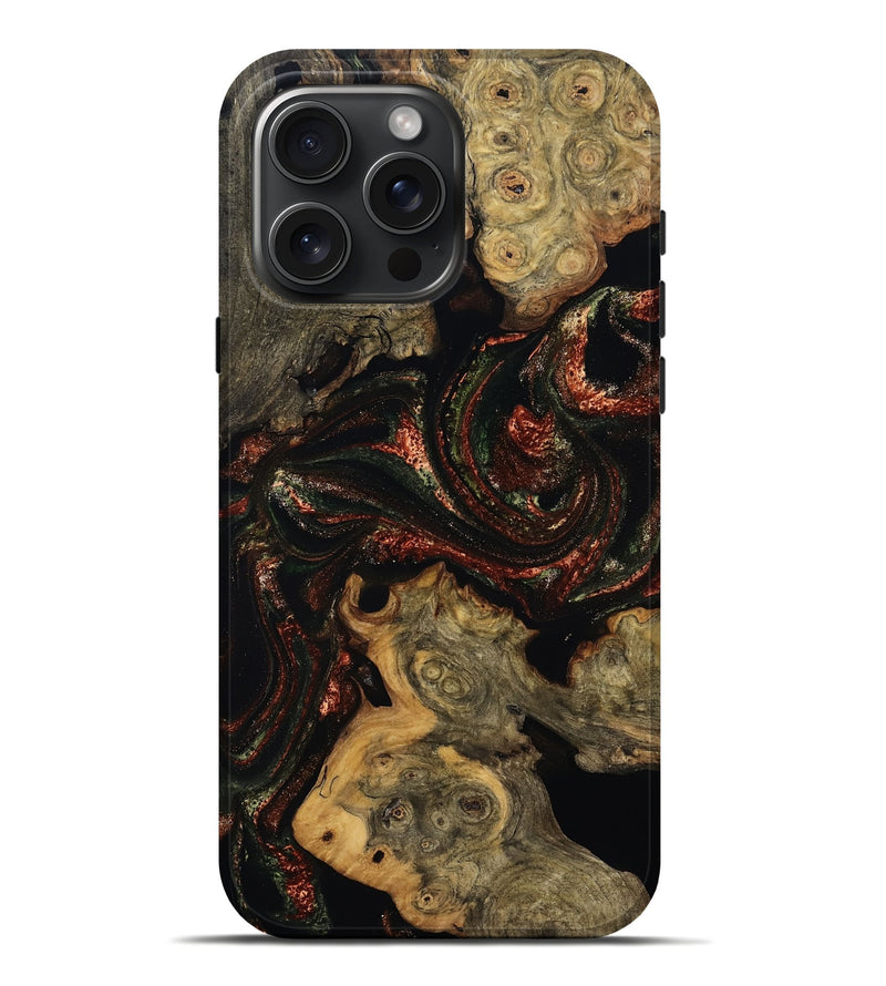 iPhone 16 Pro Max Wood Live Edge Phone Case - Azalea (Red, 808707)