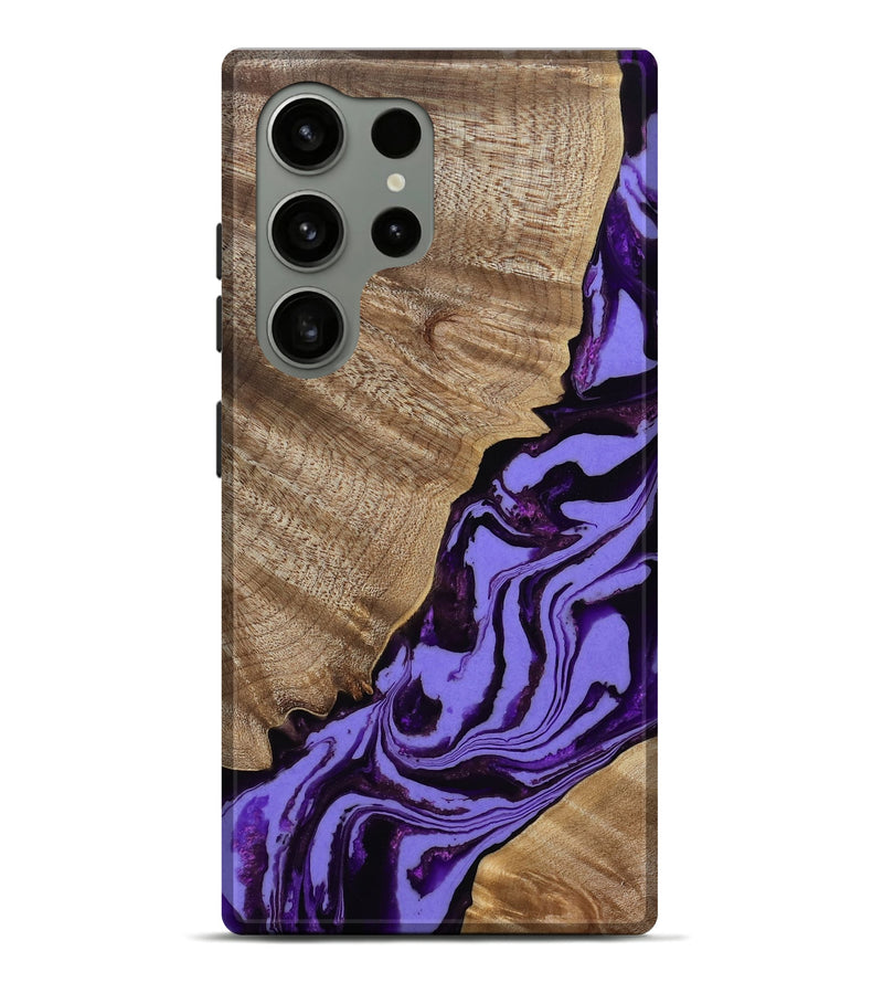 Galaxy S24 Ultra Wood Live Edge Phone Case - Almon (Purple, 808709)