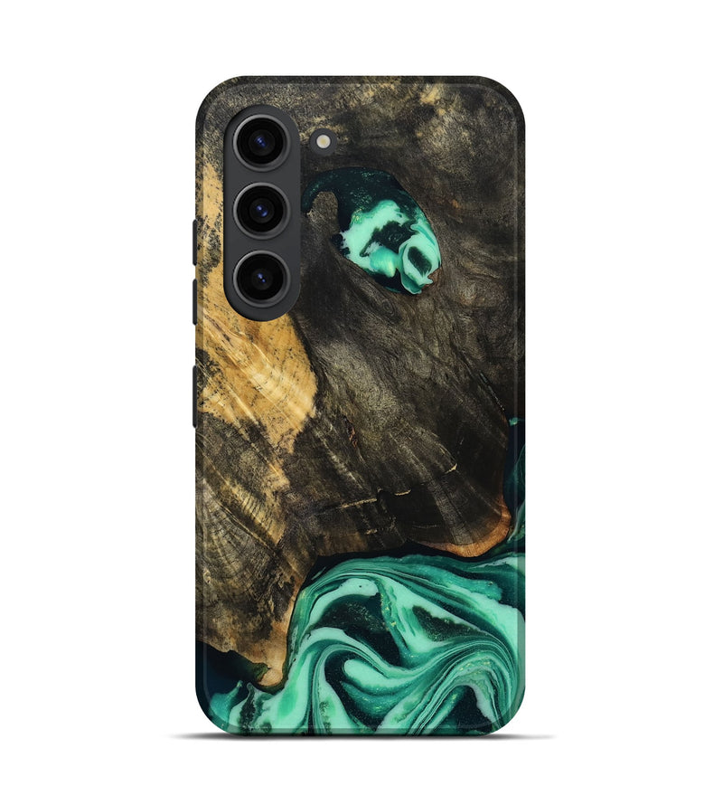 Galaxy S23 Wood Live Edge Phone Case - Aleyna (Green, 808710)