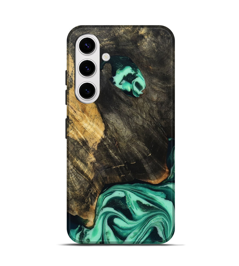 Galaxy S25 Wood Live Edge Phone Case - Aleyna (Green, 808710)