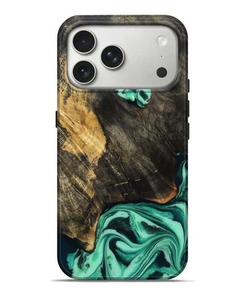 iPhone 17 Pro Max Wood Live Edge Phone Case - Aleyna (Green, 808710)