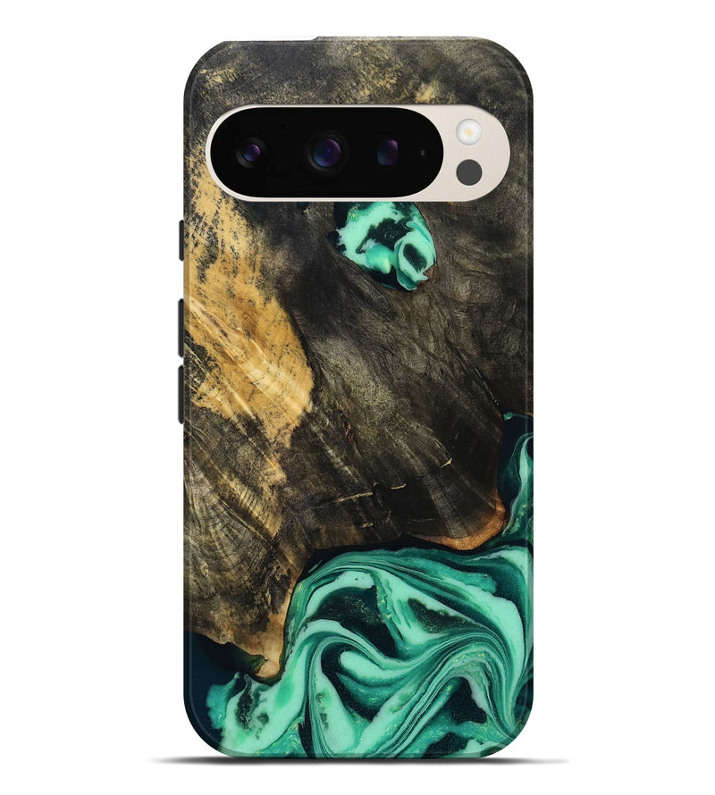 Pixel 9 Pro XL Wood Live Edge Phone Case - Aleyna (Green, 808710)