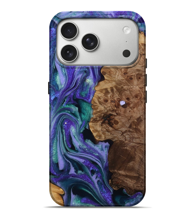 iPhone 17 Pro Max Wood Live Edge Phone Case - Sawyer (Purple, 808720)