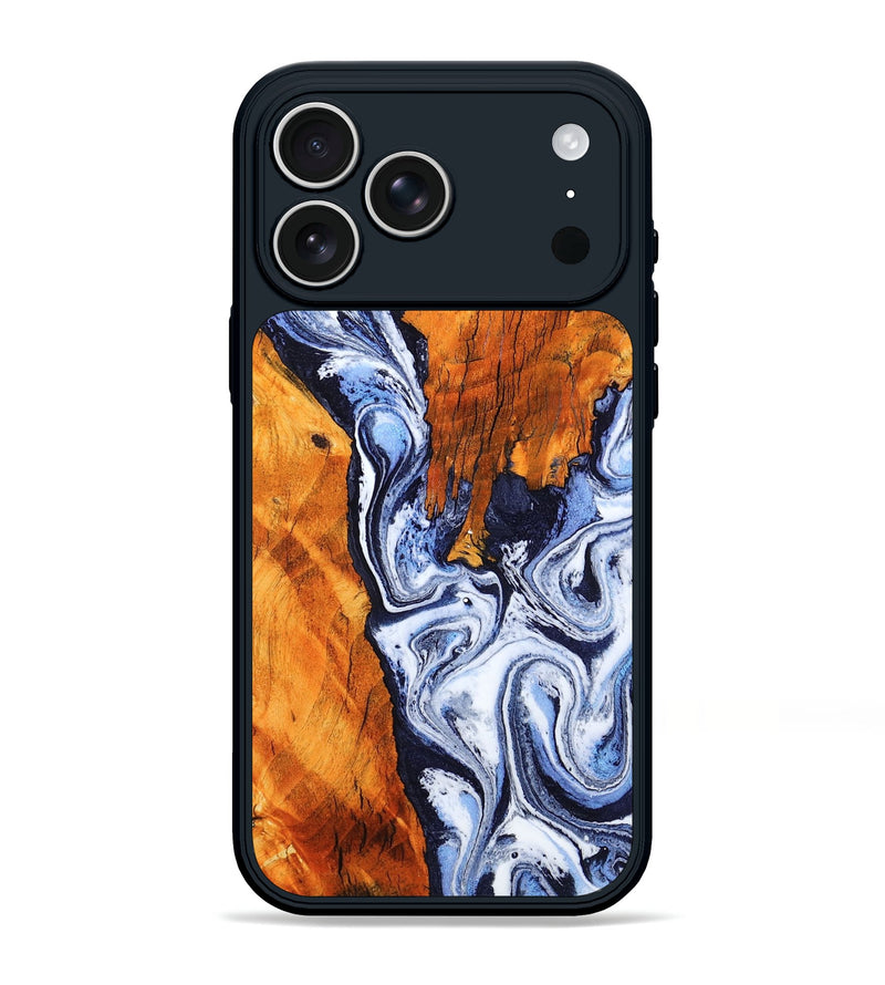 iPhone 17 Pro Max Wood Phone Case - Dequan (Blue, 808738)
