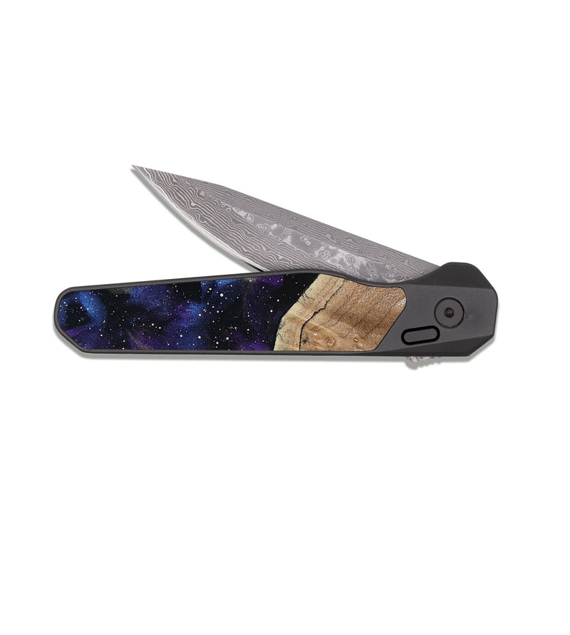 EDC Dark Damascus Wood Pocket Knife - Zendaya (Cosmos, 808793)