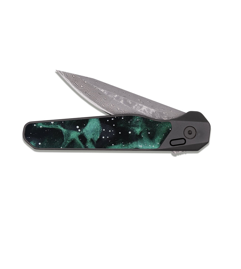 EDC Dark Damascus Wood Pocket Knife - Delbert (Cosmos, 808802)