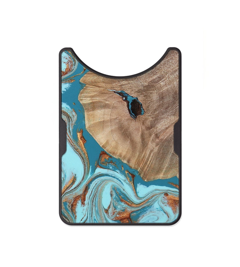 Alloy Wood Wallet - Britni (Teal & Gold, 808813)
