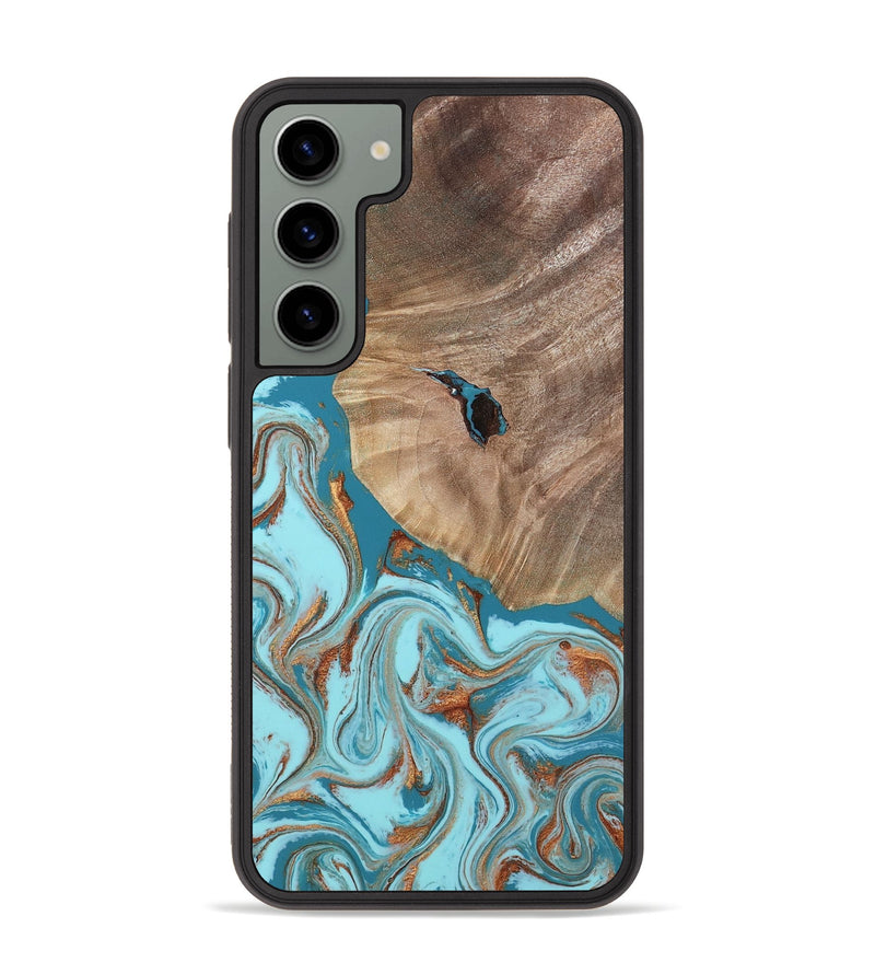Galaxy S23 Plus Wood Phone Case - Britni (Teal & Gold, 808813)